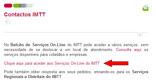 Serviços online IMTT